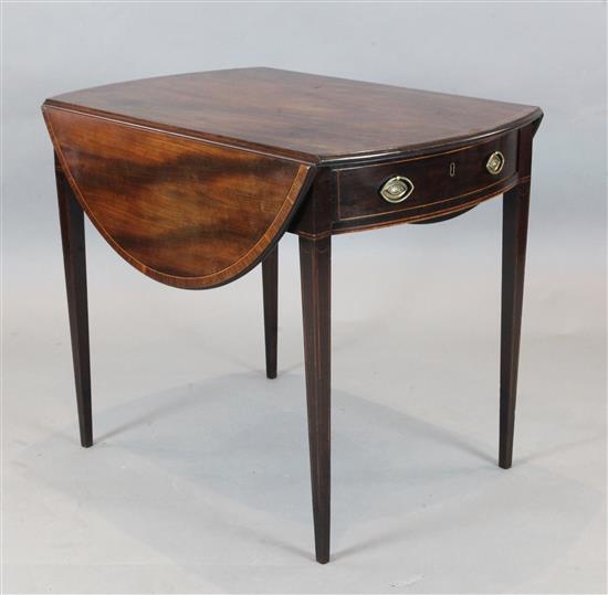 A George III banded mahogany Pembroke table, W.3ft D.2ft H.2ft 5in.